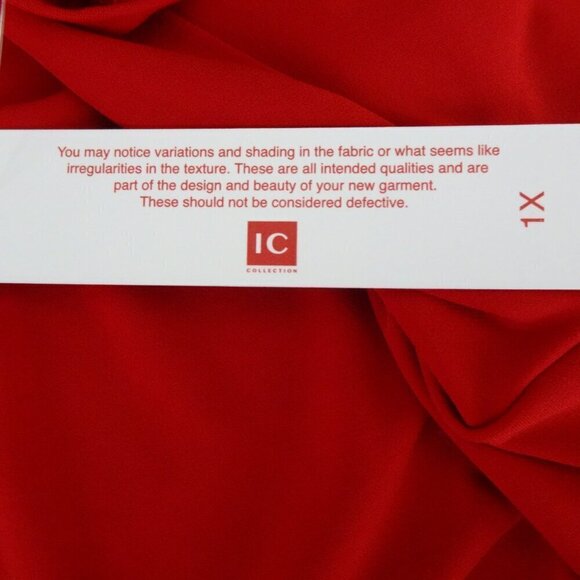 IC Collection Long Sleeve Top Women’s Plus Size 1X Red Knit Made in USA - Picture 8 of 10